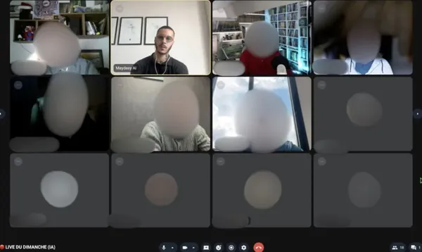Session de travail du LABO IA, participants anonymisés